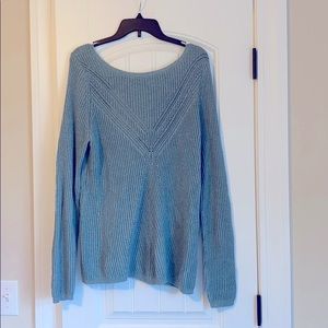 Maurices open back sweater metallic stitching